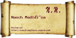 Nasch Madléna névjegykártya